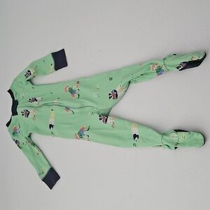 The Beaufort Bonnet Company Mint Green Footie with Navy Details Size 6-12 Month